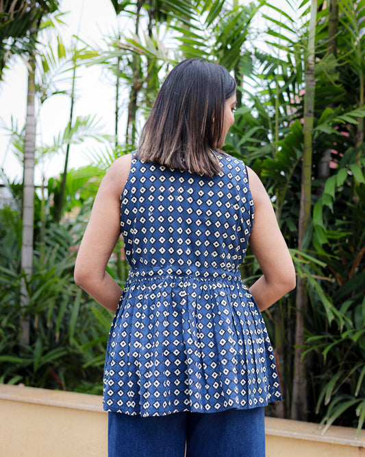 Noel - Sleeveless block printed top