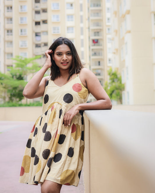 Vera - Block Printed Polka Dot Dress