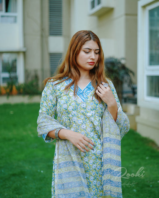 Nadia - Block Printed Cotton Suit Set