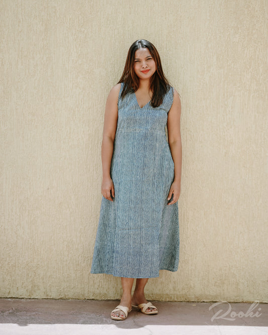Tara Block Printed Cotton Dress