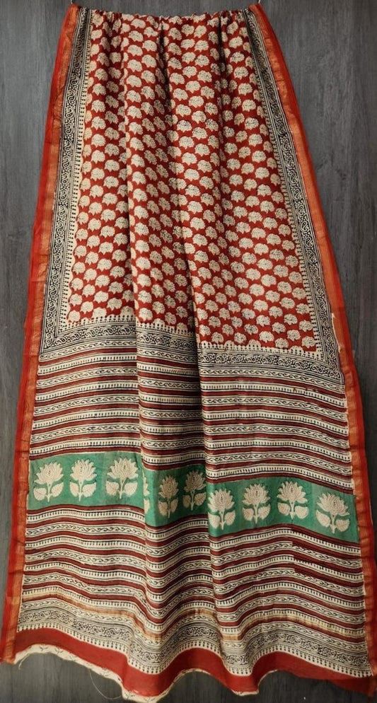 Chandrika Hand Block Chanderi Saree