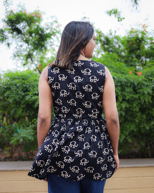 Rewa - Sleeveless Block printed Top