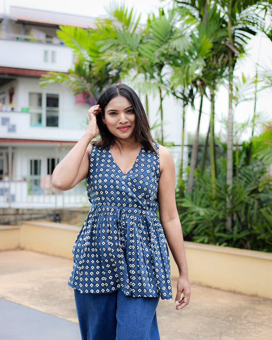 Noel - Sleeveless block printed top