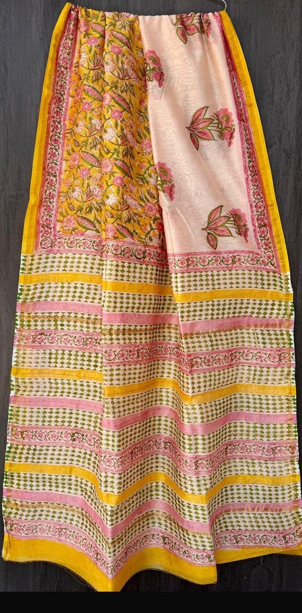 Ishaani Hand Block Chanderi Saree