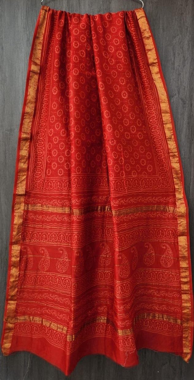 Nandika Hand Block Chanderi Saree