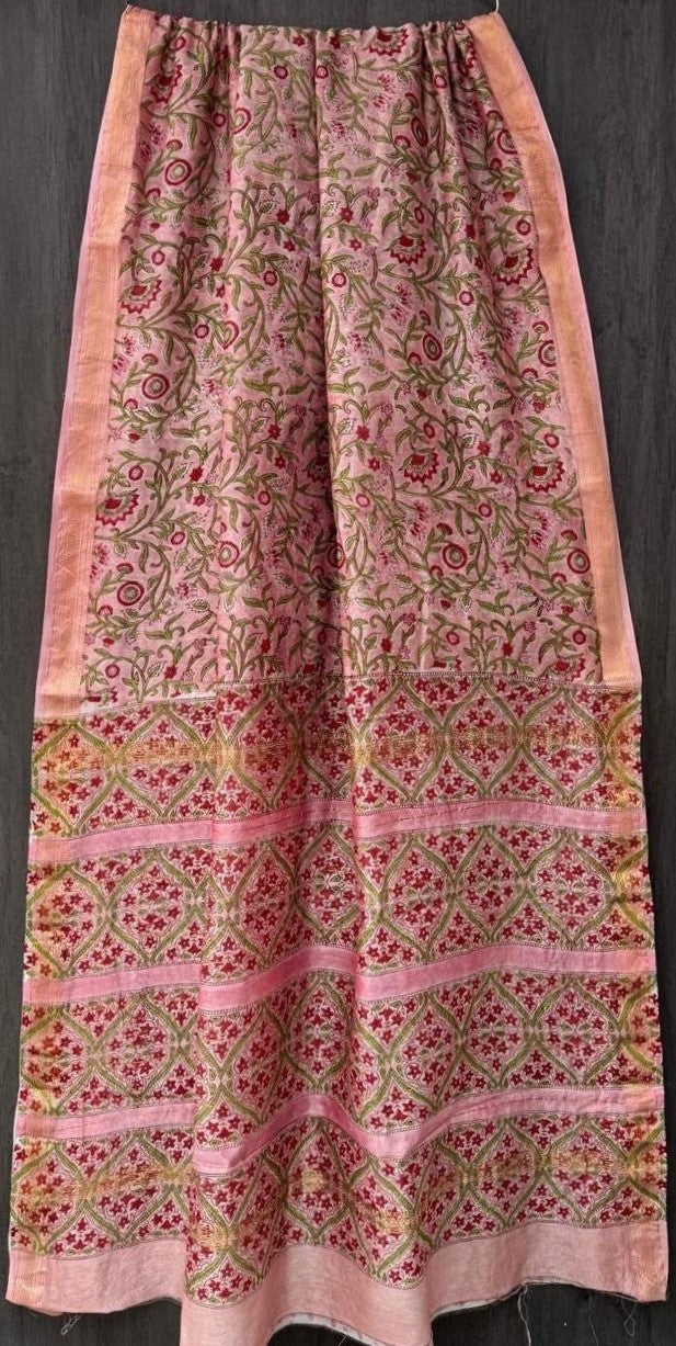 Pushti Hand Block Chanderi Saree