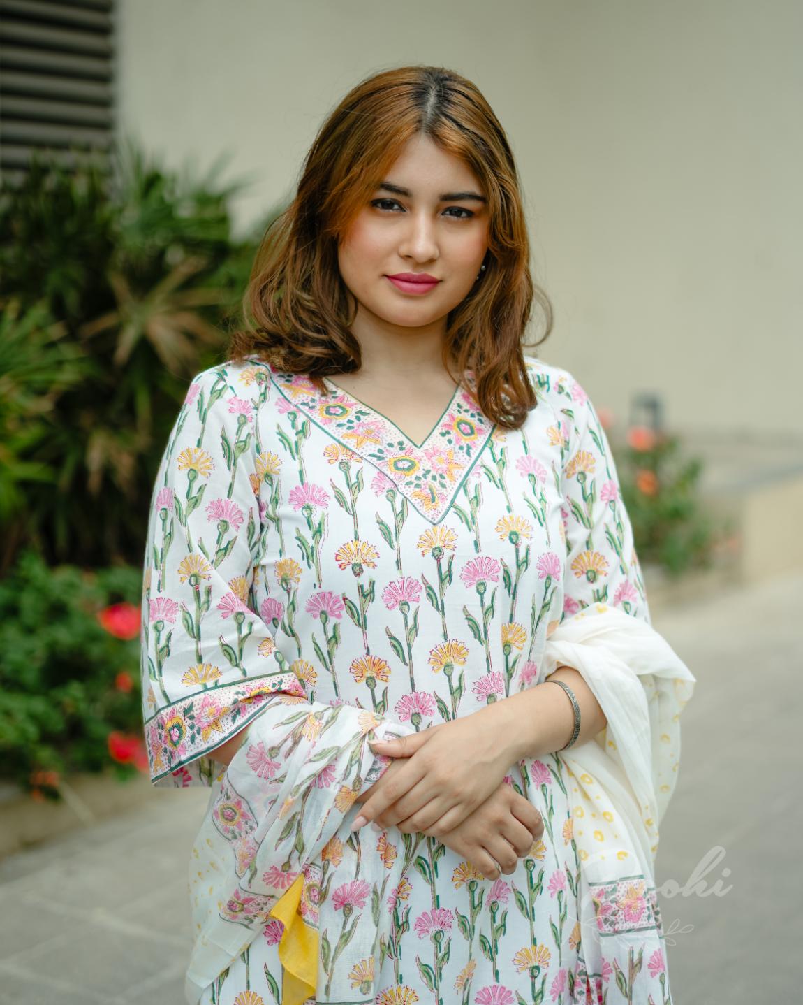 Aaina - Block Printed Cotton Suit Set