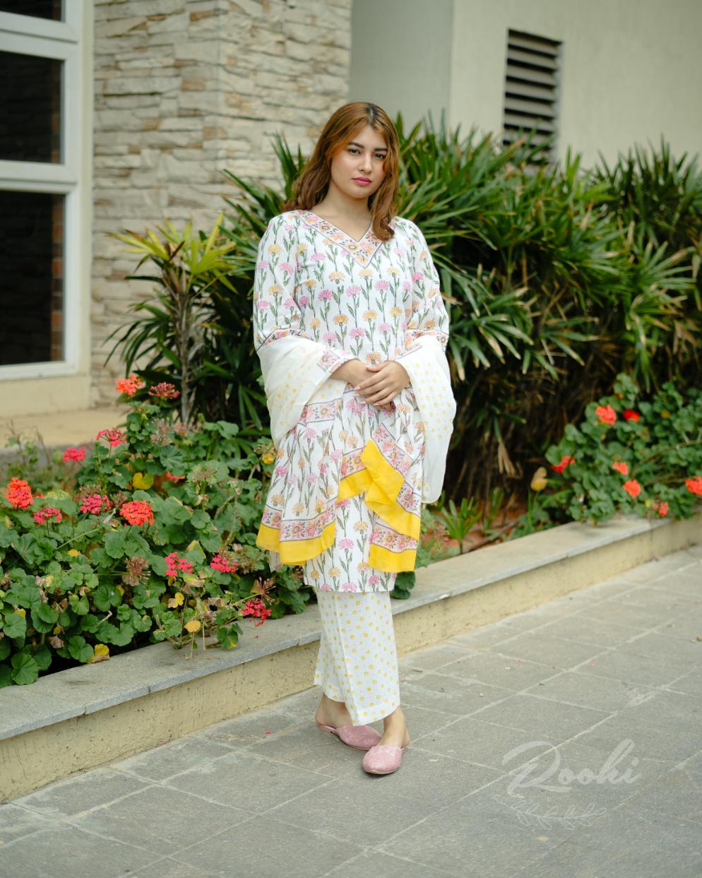 Aaina - Block Printed Cotton Suit Set