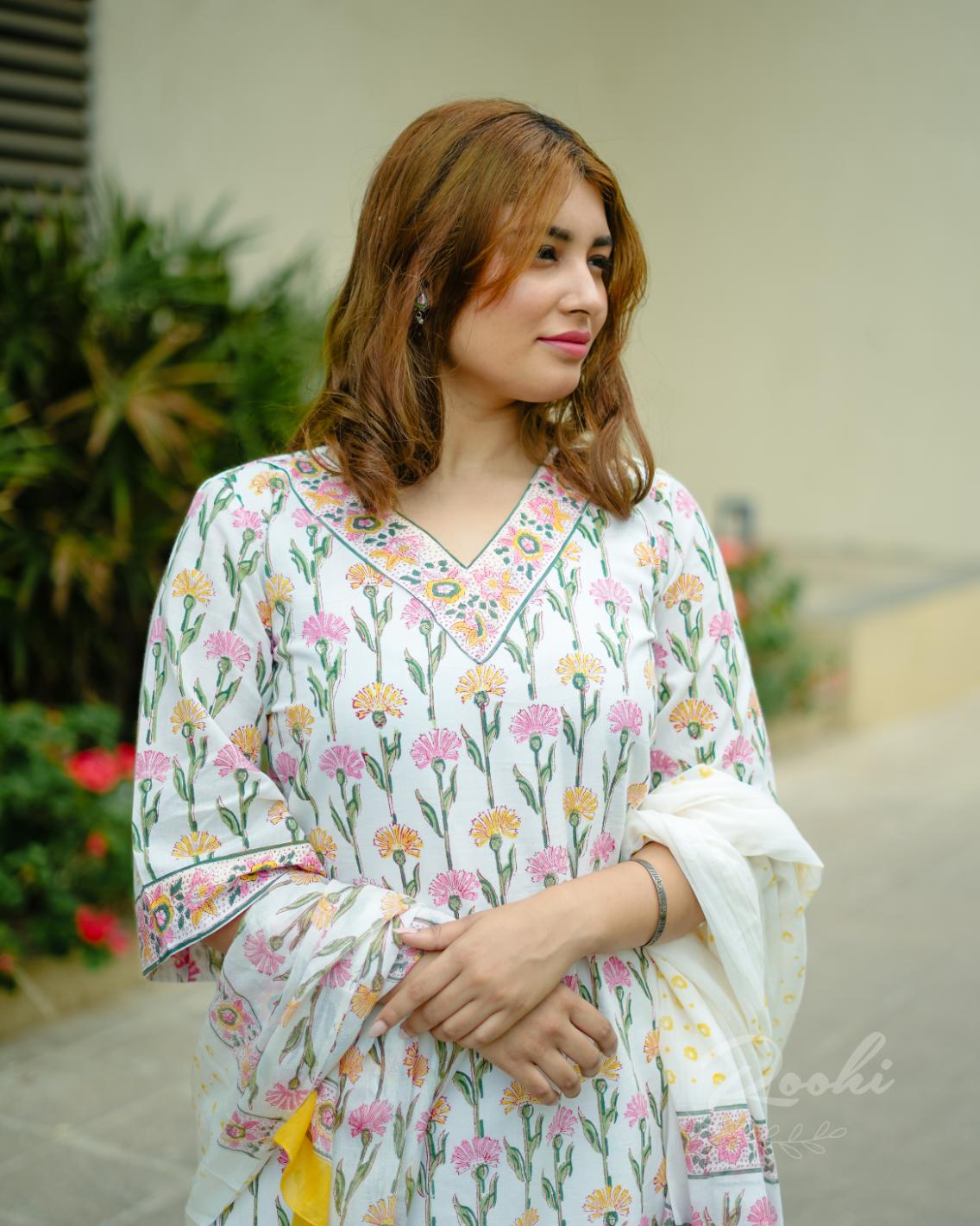 Aaina - Block Printed Cotton Suit Set