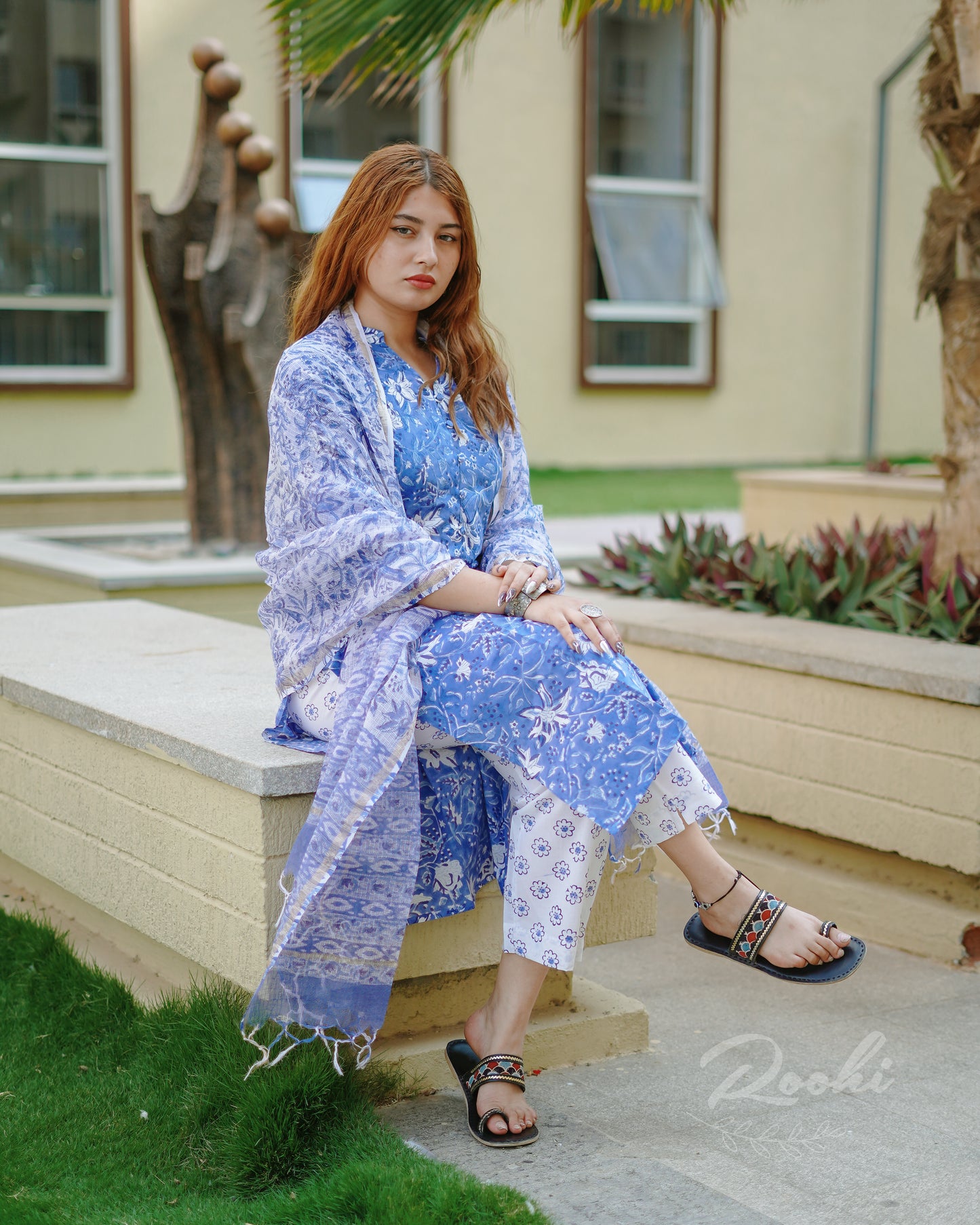 Rhea - Block Printed Cotton Suit Set