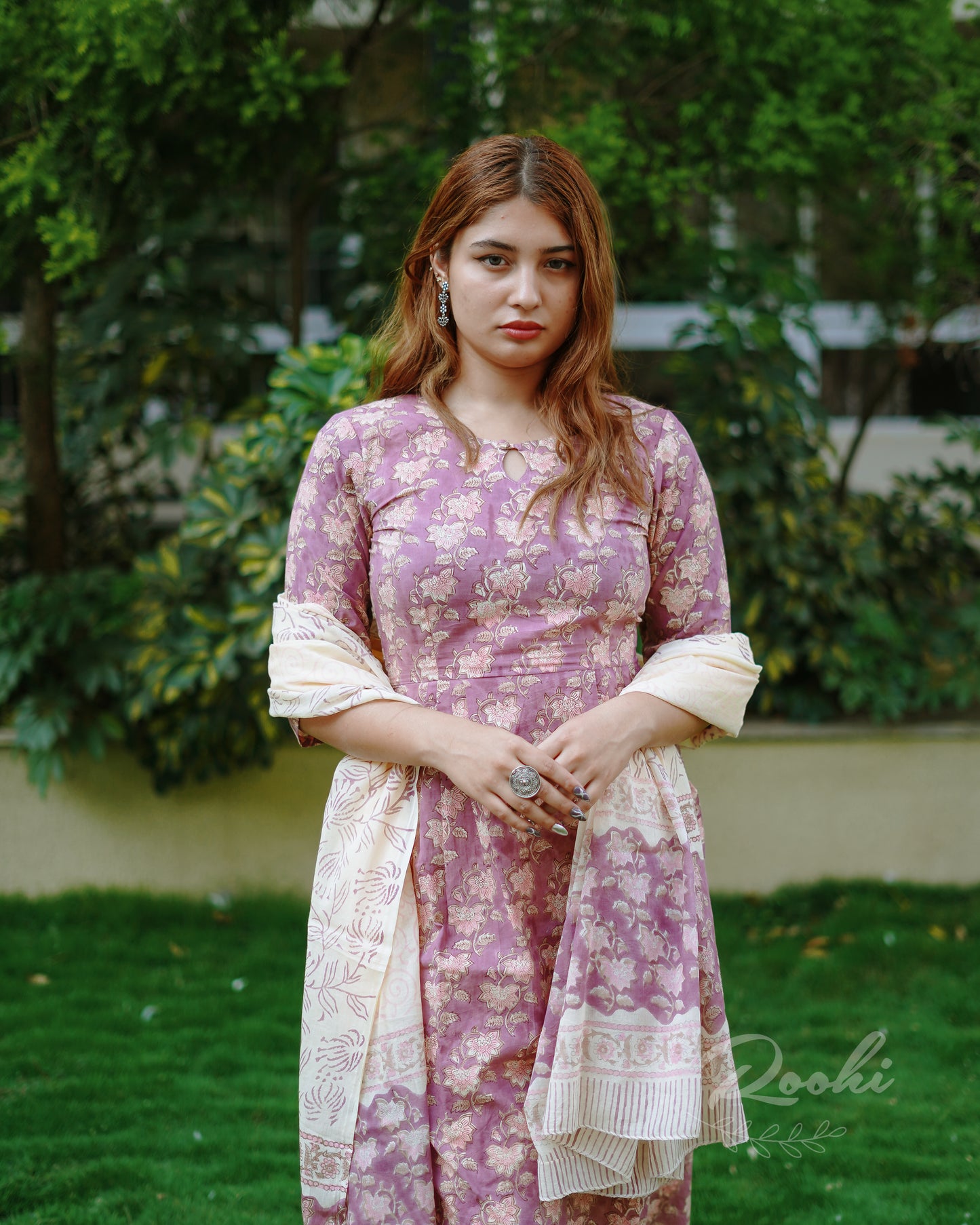 Siya - Block Printed Chanderi Suit Set