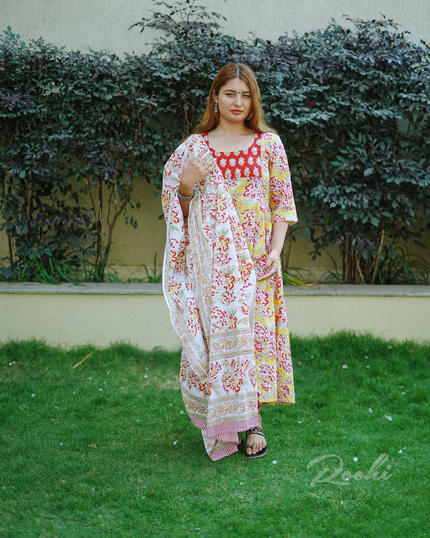 Rhea - Block Printed Cotton Suit Set