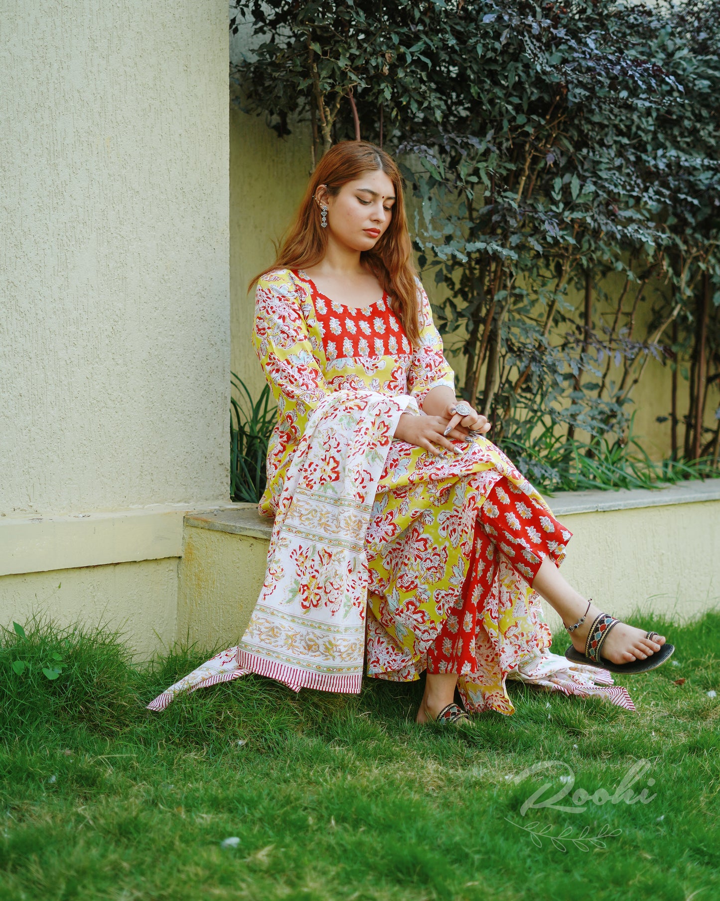 Rhea - Block Printed Cotton Suit Set