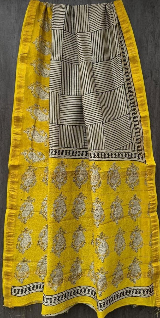 Taruni Hand Block Chanderi Saree