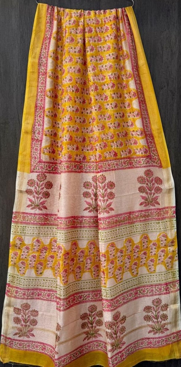 Varada Hand Block Chanderi Saree