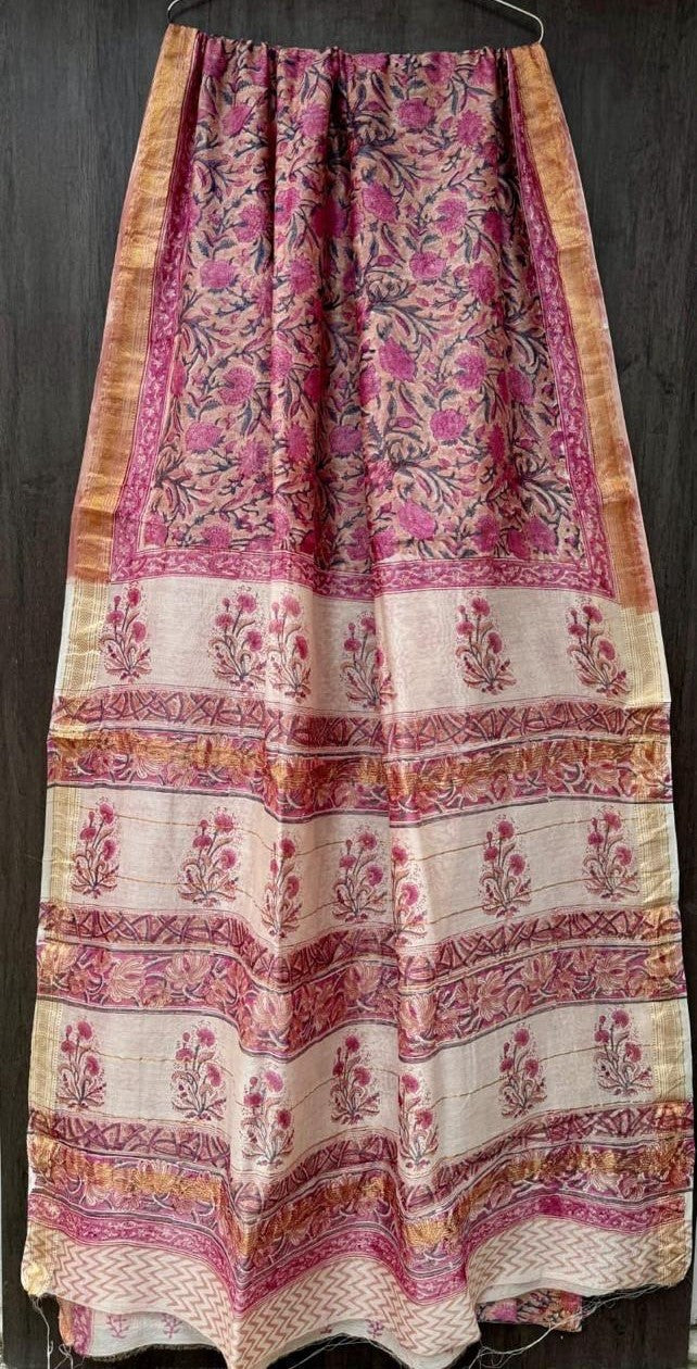 Yamini Hand Block Chanderi Saree