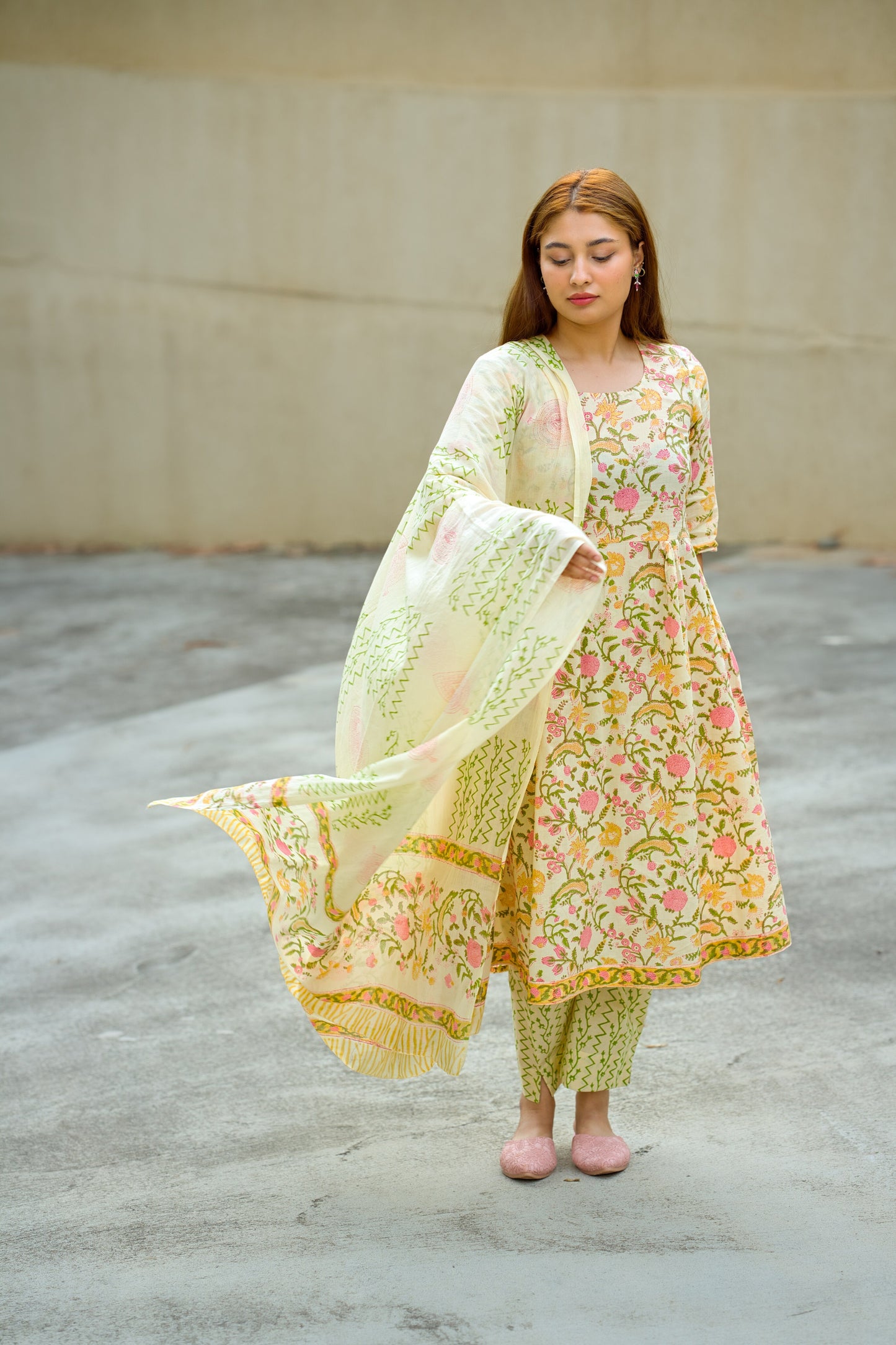 Nargis- Block Printed Cotton Suit